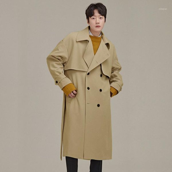 women's trench coats and long windbreaker men's double medium breasted loose coat 2021 autumn versatile belt, Tan;black
women's trench coats and long windbreaker men's double medium breasted loose coat 2021 autumn versatile belt, Tan;black