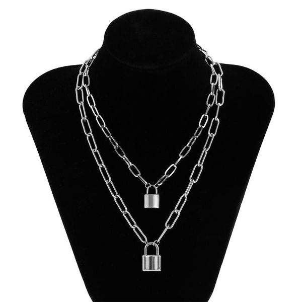 pendant necklaces goth stainless steel chain lock for women men punk jewelry on the neck grunge aesthetic egirl eboy accessories, Silver
pendant necklaces goth stainless steel chain lock for women men punk jewelry on the neck grunge aesthetic egirl eboy accessories, Silver
