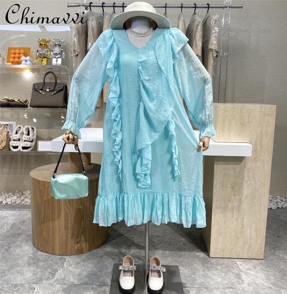casual dresses sweet loose ruffled long sleeve dress for women v neck pleated lace pink female waist solid color, Black;gray
casual dresses sweet loose ruffled long sleeve dress for women v neck pleated lace pink female waist solid color, Black;gray