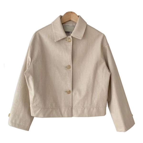 women pu faux leather white beige black jacket turn down collar outwear button high street c0340 210514, Black;brown
women pu faux leather white beige black jacket turn down collar outwear button high street c0340 210514, Black;brown