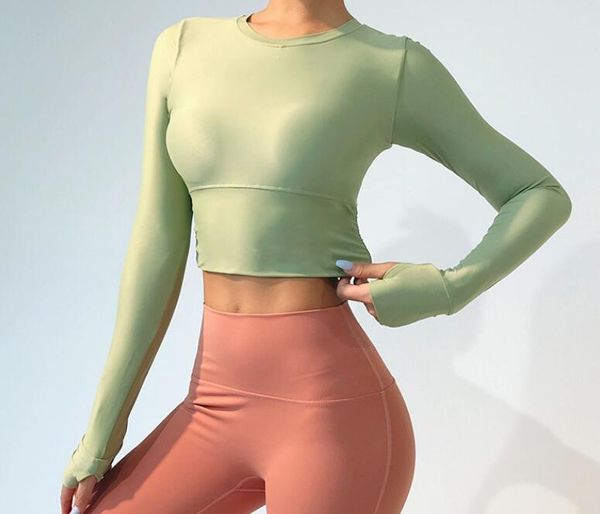 women's t-shirt autumn and winter slippery material nude fitness long-sleeved running sports shirt with chest pad tight, White
women's t-shirt autumn and winter slippery material nude fitness long-sleeved running sports shirt with chest pad tight, White