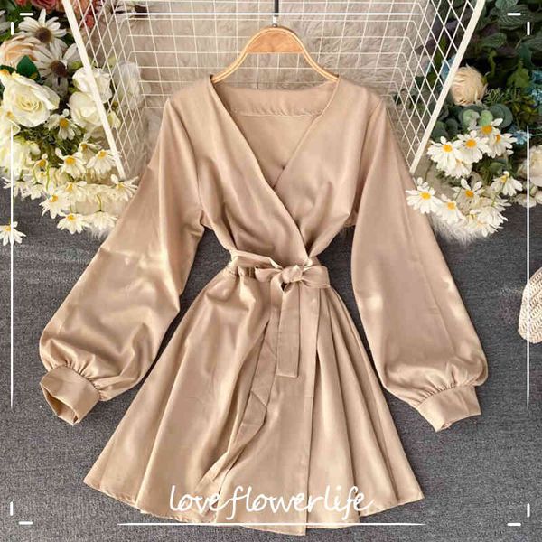 women party dress spring v neck elegant long sleeve slim sashes dresses high waist vintage ladies a-line mini dress 210521, Black;gray
women party dress spring v neck elegant long sleeve slim sashes dresses high waist vintage ladies a-line mini dress 210521, Black;gray