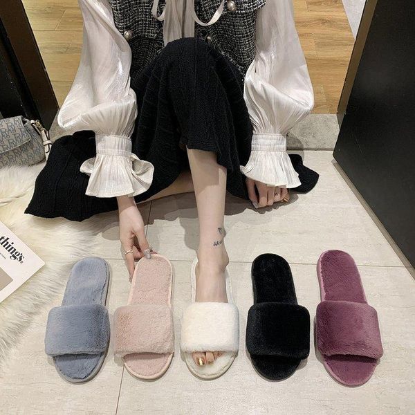 women winter slipper furry slides home slippers warm shoes slip on flats female faux fur wholesale, Black
women winter slipper furry slides home slippers warm shoes slip on flats female faux fur wholesale, Black