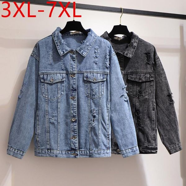 women's jackets 2021 spring autumn plus size jacket for women large long sleeve casual loose cotton hole blue denim coat 3xl 4xl 5xl 6x, Black;brown
women's jackets 2021 spring autumn plus size jacket for women large long sleeve casual loose cotton hole blue denim coat 3xl 4xl 5xl 6x, Black;brown