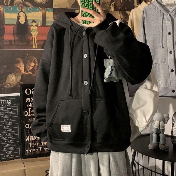 men's hoodies & sweatshirts autumn hong kong style hooded sweater trend ins wild loose plus velvet cardigan couple jacket, Black
men's hoodies & sweatshirts autumn hong kong style hooded sweater trend ins wild loose plus velvet cardigan couple jacket, Black