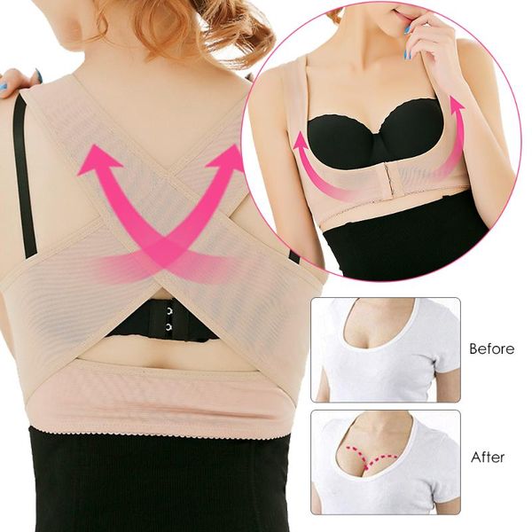 sfit 1pc women chest brace support vest back corrector adjustable breathable gather shoulder strap body t-shirt, Black;blue
sfit 1pc women chest brace support vest back corrector adjustable breathable gather shoulder strap body t-shirt, Black;blue
