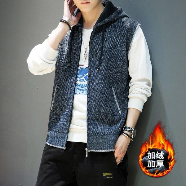 winter men knitted vest casual fleece warm waistcoats mens hooded thick vests jackets male sleeveless clothing men's, Black;white
winter men knitted vest casual fleece warm waistcoats mens hooded thick vests jackets male sleeveless clothing men's, Black;white