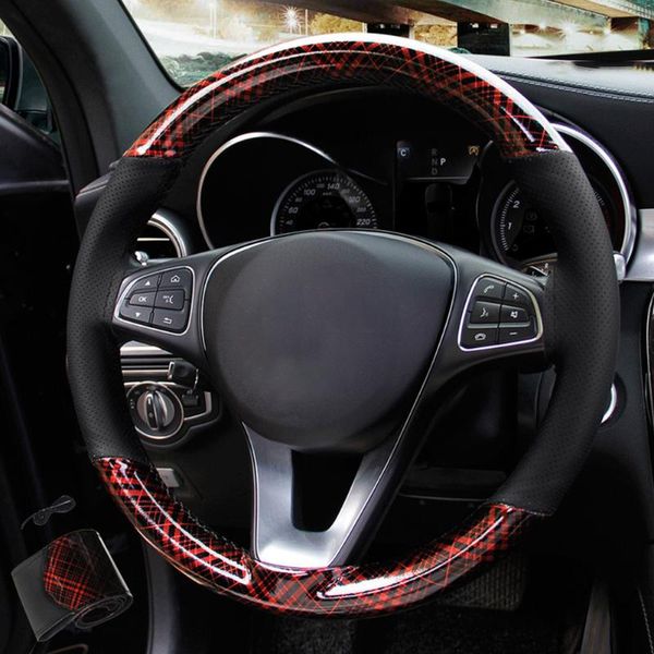 38c high-quality microfiber lattice material non-slip hand-sewn steering wheel braided thread car cover parts covers
38c high-quality microfiber lattice material non-slip hand-sewn steering wheel braided thread car cover parts covers