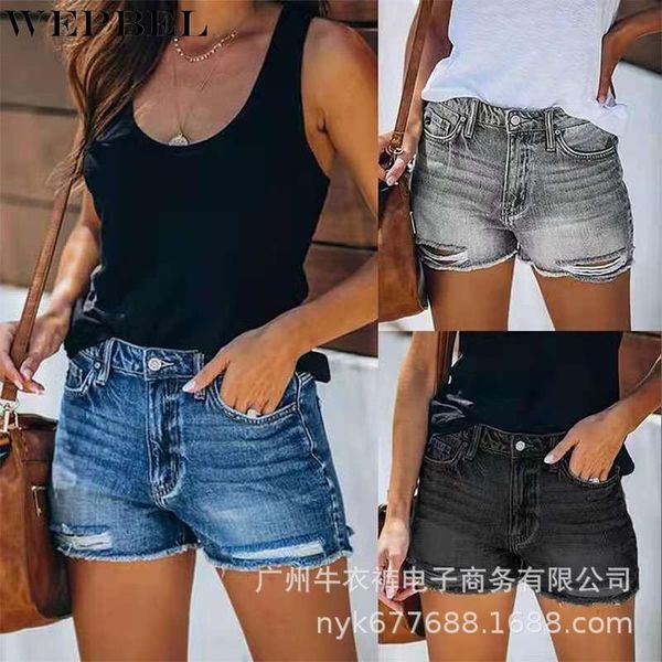 women's shorts wepbel women vintage denim hole mid waist summer casual female distressed straight mini plus size jeans, White;black
women's shorts wepbel women vintage denim hole mid waist summer casual female distressed straight mini plus size jeans, White;black
