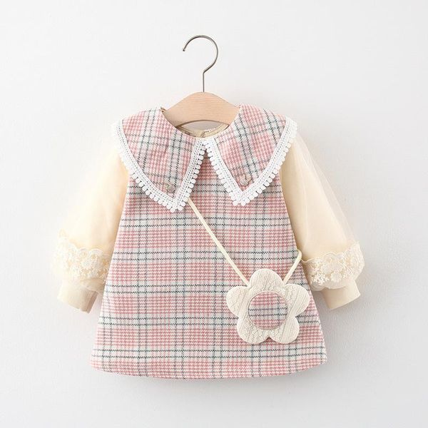 girl's dresses baby girls plaid dress mesh-joint long sleeve pan collar midi dress+flower shaped crossbody bag autumn 2pcs outfits for, Red;yellow
girl's dresses baby girls plaid dress mesh-joint long sleeve pan collar midi dress+flower shaped crossbody bag autumn 2pcs outfits for, Red;yellow