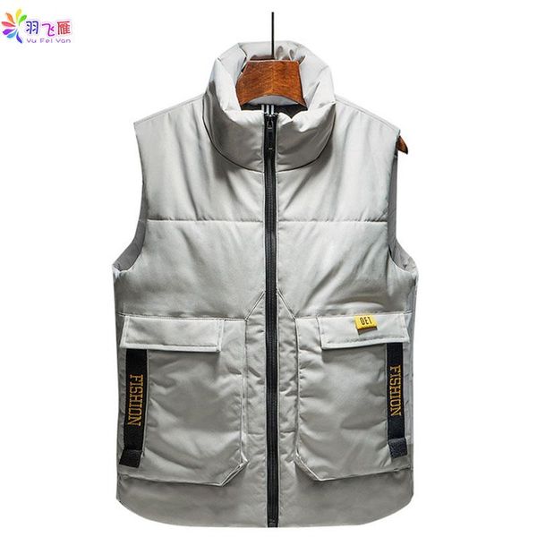 men's vests autumn winter men sleeveless jacket casual mens vest solid color black stand collar thick cotton, Black;white
men's vests autumn winter men sleeveless jacket casual mens vest solid color black stand collar thick cotton, Black;white