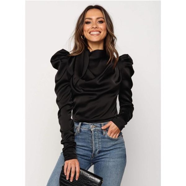 women's blouses & shirts meihuida fashion women satin elegant bow neck long puff sleeve solid office lady elegance s-xl, White
women's blouses & shirts meihuida fashion women satin elegant bow neck long puff sleeve solid office lady elegance s-xl, White