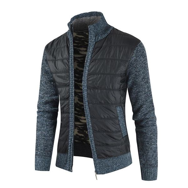 men's sweaters autumn and winter fashion splicing stand collar cardigan knit shirt sweater coat men, White;black
men's sweaters autumn and winter fashion splicing stand collar cardigan knit shirt sweater coat men, White;black