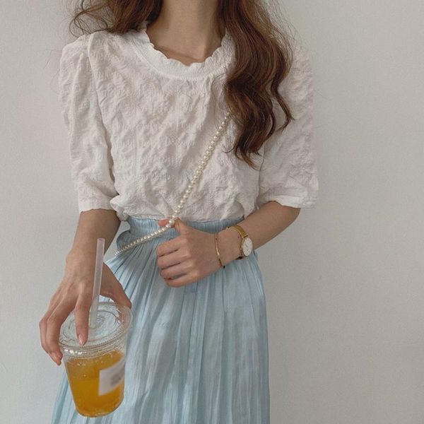 women's t-shirt female round neck casual vitality girl solid color all-around shirt, White
women's t-shirt female round neck casual vitality girl solid color all-around shirt, White