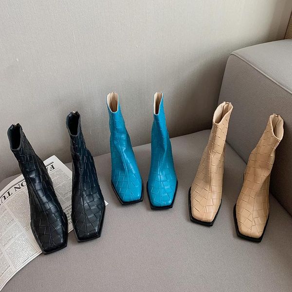 boots fashion women ankle square toe black beige blue side zipper weave design thick mid heels short booties winter shoes woman
boots fashion women ankle square toe black beige blue side zipper weave design thick mid heels short booties winter shoes woman