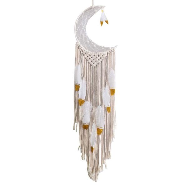 decorative objects & figurines hand-woven moon dream catchers with feather, nordic style wall hanging tapestry for home decoration
decorative objects & figurines hand-woven moon dream catchers with feather, nordic style wall hanging tapestry for home decoration
