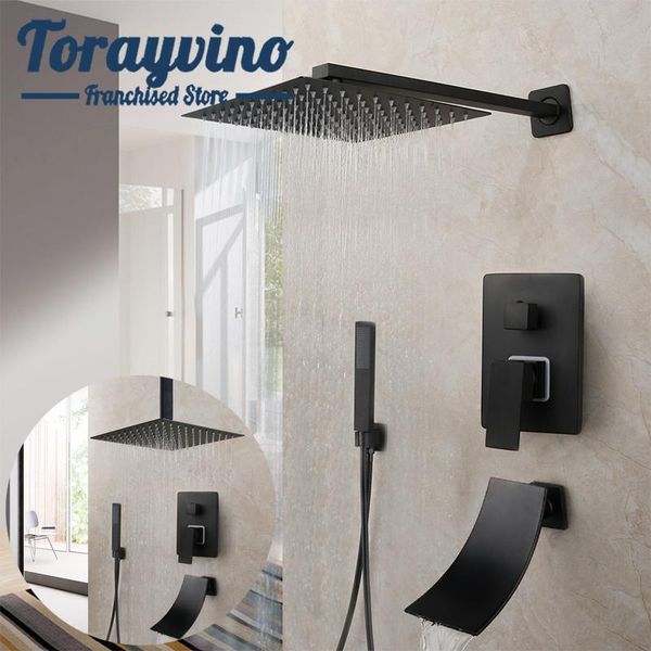 bathroom shower set black brass faucet stainless steel arm wall and ceiling mounted with hand faucets mixer taps sets
bathroom shower set black brass faucet stainless steel arm wall and ceiling mounted with hand faucets mixer taps sets