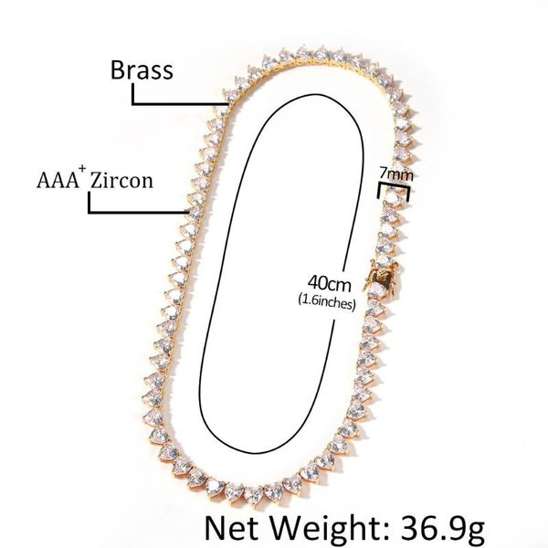 bangle hip hop zircon peach heart necklace fashion trend men's and women's heart-shaped tennis chain one row, Black
bangle hip hop zircon peach heart necklace fashion trend men's and women's heart-shaped tennis chain one row, Black