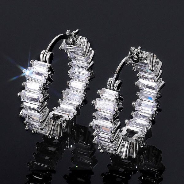 hoop & huggie versatile metal earrings for women rectangular crystal zirconia dance party earring anniversary gift fashion jewelry, Golden;silver
hoop & huggie versatile metal earrings for women rectangular crystal zirconia dance party earring anniversary gift fashion jewelry, Golden;silver