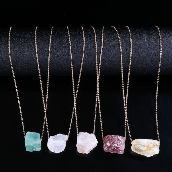 chains natural stone pendants necklace crystal irregular pendant rose quartz jewelry gift for women girls fashion accessories, Silver
chains natural stone pendants necklace crystal irregular pendant rose quartz jewelry gift for women girls fashion accessories, Silver