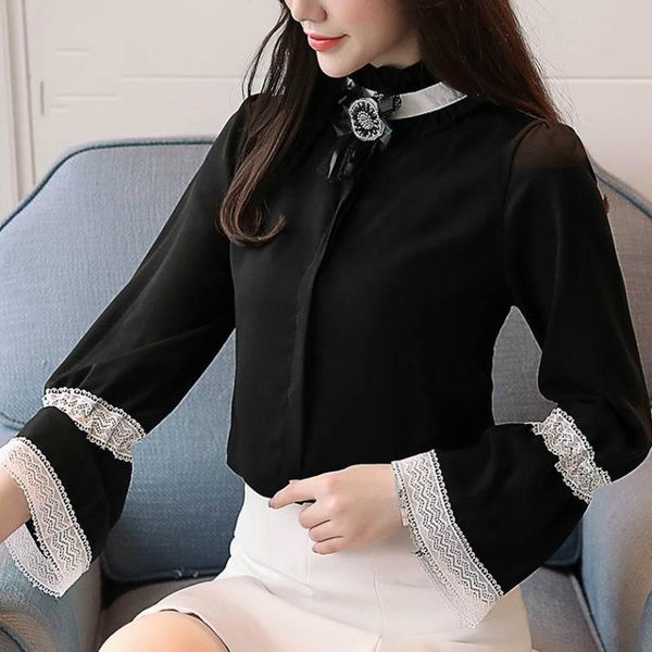 women's blouses & shirts fashion ruffles lace women 2021 spring fall ruffled sleeves solid plus size 2xl, White
women's blouses & shirts fashion ruffles lace women 2021 spring fall ruffled sleeves solid plus size 2xl, White