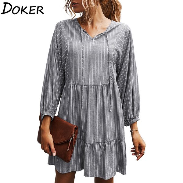 summer solid color drawstring v neck long sleeve dress women simple casual loose beach mini short dress female 210423, Black;gray
summer solid color drawstring v neck long sleeve dress women simple casual loose beach mini short dress female 210423, Black;gray