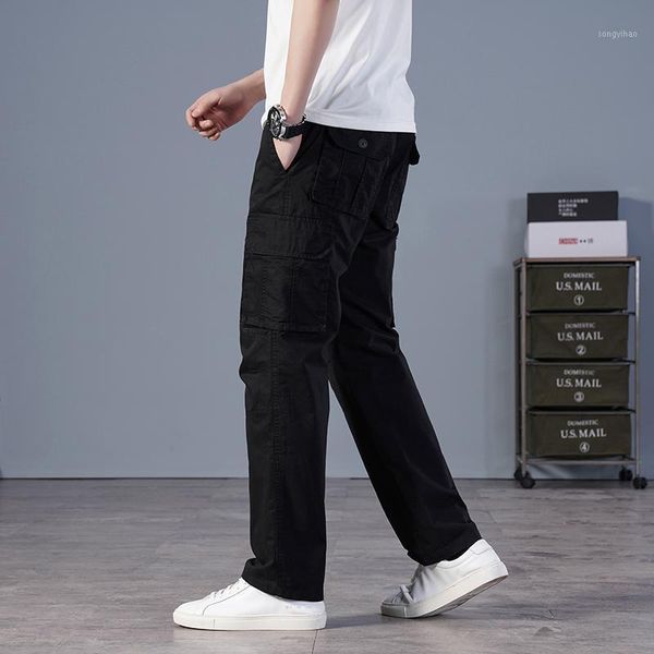 men's pants classic twill relaxed fit cargo pant elastic bands cotton straight trousers big and tall for men lightweight work, Black
men's pants classic twill relaxed fit cargo pant elastic bands cotton straight trousers big and tall for men lightweight work, Black