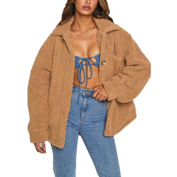 women's jackets girls long sleeve fluffy coat spring autumn ladies leisure style solid color lapel single-breasted loose outerwear, Black;brown
women's jackets girls long sleeve fluffy coat spring autumn ladies leisure style solid color lapel single-breasted loose outerwear, Black;brown