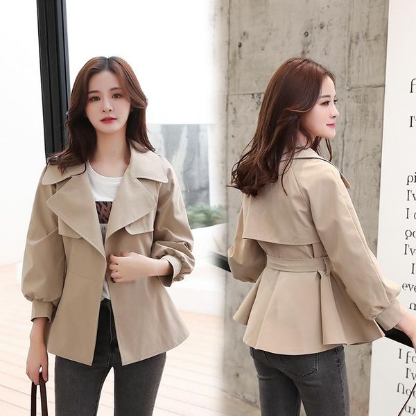 women's jackets 2021 short trench women spring autumn windbreaker coats casual loose clothes fashion tur-down collar belt female, Black;brown
women's jackets 2021 short trench women spring autumn windbreaker coats casual loose clothes fashion tur-down collar belt female, Black;brown