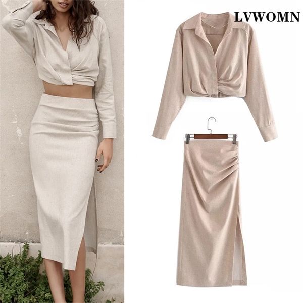 lvwomn two piece set za women summer loose short blouse +high waist casual long skirt woman elegant office clothes chic 211106, White
lvwomn two piece set za women summer loose short blouse +high waist casual long skirt woman elegant office clothes chic 211106, White