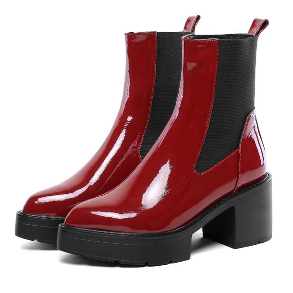 boots olomm woman in shiny leather ankle high-square heels boots toe round red wine black casual women's shoes size eua 4-10.5 bcvk
boots olomm woman in shiny leather ankle high-square heels boots toe round red wine black casual women's shoes size eua 4-10.5 bcvk