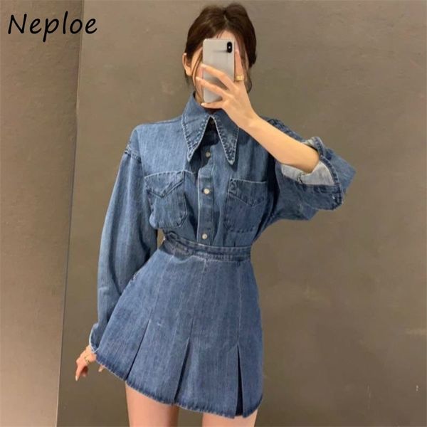 fashion slim 2 pcs women set turn down collar long sleeve single breast jacket + high waist hip a line skirt denim suit 210422, White
fashion slim 2 pcs women set turn down collar long sleeve single breast jacket + high waist hip a line skirt denim suit 210422, White