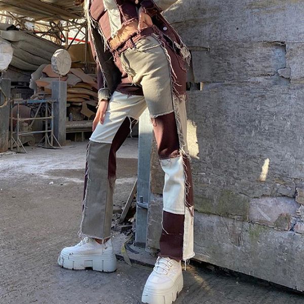 2011high waisted y2k patchwork jeans pantalones mujer streetwear brown straight leg skinny jeans womans clothing pocket denim pants, Blue
2011high waisted y2k patchwork jeans pantalones mujer streetwear brown straight leg skinny jeans womans clothing pocket denim pants, Blue