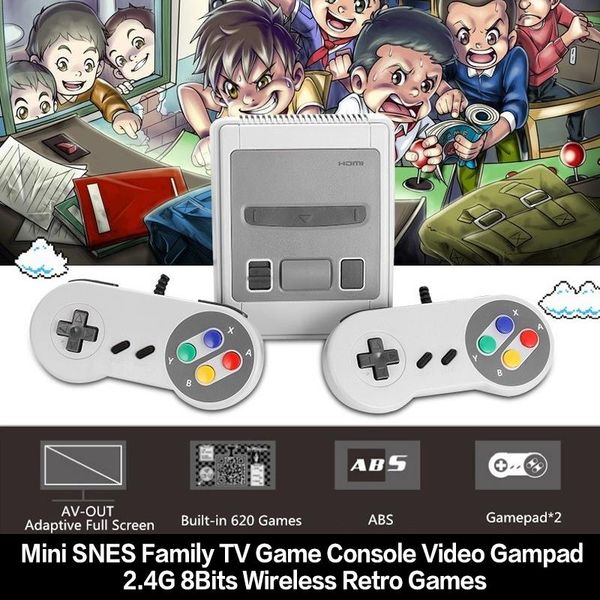 mini snes family tv game console video gampad 2.4g 8bits wireless retro handheld player joystick 620 portable players
mini snes family tv game console video gampad 2.4g 8bits wireless retro handheld player joystick 620 portable players