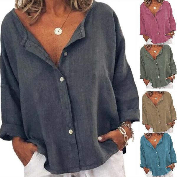 women's blouses & shirts plus size women casual loose cotton linen long sleeve shirt pullover blouse, White
women's blouses & shirts plus size women casual loose cotton linen long sleeve shirt pullover blouse, White