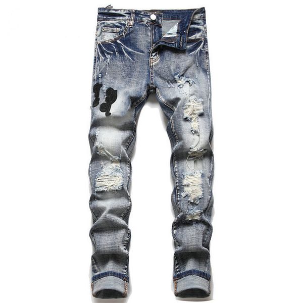 2021 mens jeans classic hip hop denim hole distressed ripped biker jean slim fit motorcycle rock trousers 28-36 #02, Blue
2021 mens jeans classic hip hop denim hole distressed ripped biker jean slim fit motorcycle rock trousers 28-36 #02, Blue