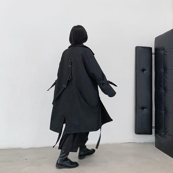 women's trench coats 2021 autumn women cotton single breasted bandage dark long coat loose oversize female japan style gothic owen clot, Tan;black
women's trench coats 2021 autumn women cotton single breasted bandage dark long coat loose oversize female japan style gothic owen clot, Tan;black