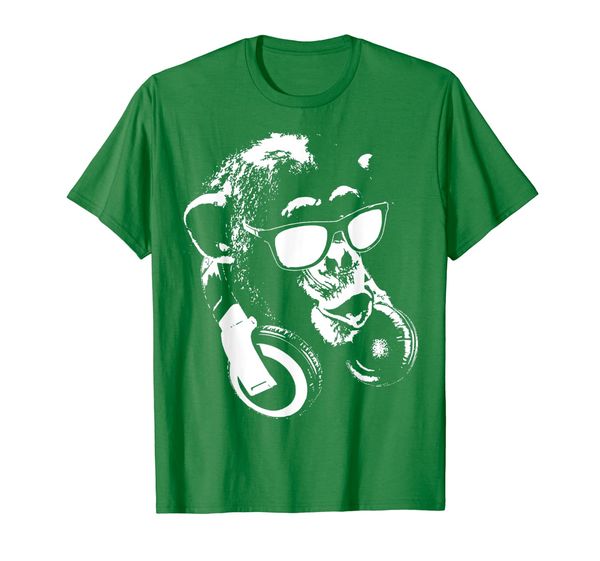 cool monkey with sunglasses and headphones t-shirt, White;black 
cool monkey with sunglasses and headphones t-shirt, White;black