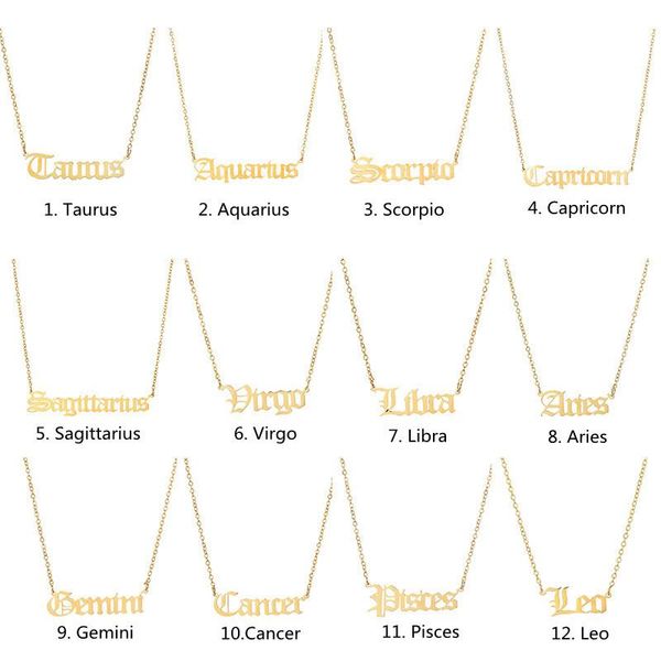 pendant necklaces stainless steel 12 constellation for women charm gold choker zodiac sign clavicle chain fashion jewelry gifts, Silver
pendant necklaces stainless steel 12 constellation for women charm gold choker zodiac sign clavicle chain fashion jewelry gifts, Silver