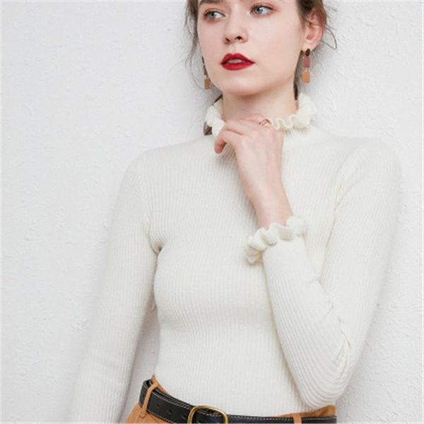 turtleneck solid ruffles autumn womens sweater winter knitted jumper casual slim long sleeve jacket pullovers female, White;black
turtleneck solid ruffles autumn womens sweater winter knitted jumper casual slim long sleeve jacket pullovers female, White;black
