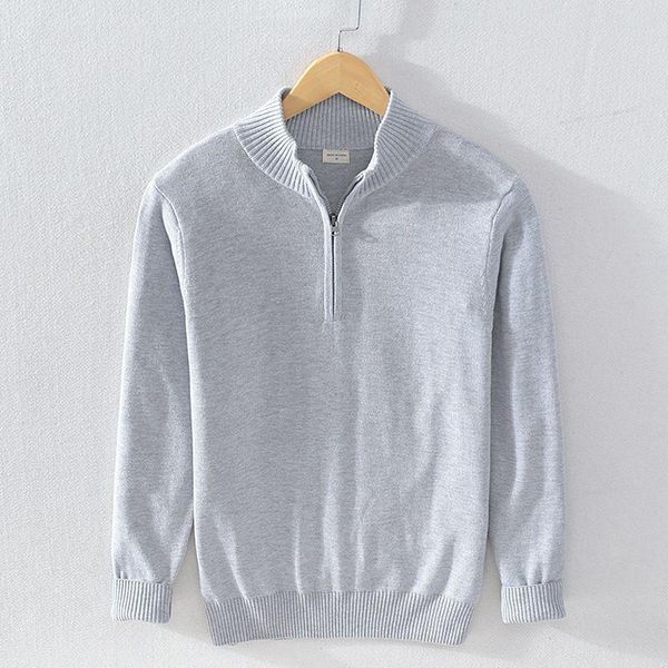 men's sweaters 2021 spring autumn stand collar warm cashmere wool zipper pullover man casual knitwear slim fit e87, White;black
men's sweaters 2021 spring autumn stand collar warm cashmere wool zipper pullover man casual knitwear slim fit e87, White;black
