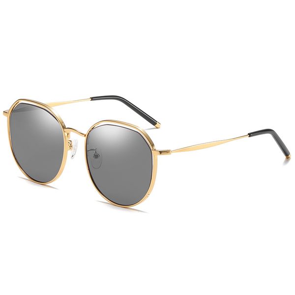 fashion trend sunglasses luxury designer retro polarizer metal round frame style box, Black
fashion trend sunglasses luxury designer retro polarizer metal round frame style box, Black