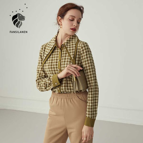 fansilanen velour vintage plaid blouse shirt women double-layer casual streetwear female autum winter office 210607, White
fansilanen velour vintage plaid blouse shirt women double-layer casual streetwear female autum winter office 210607, White