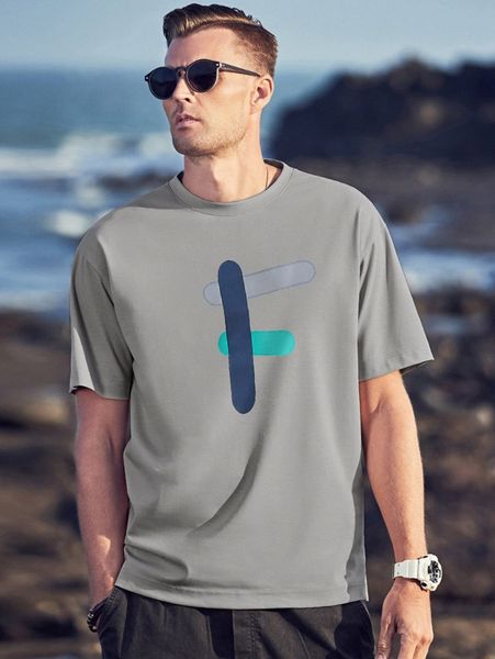 men letter graphic tee 93gv#, White;black