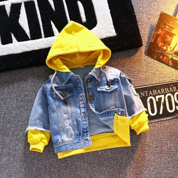 jackets children's denim jacket for boy spring autumn long sleeve hooded coats kids baby clothes patchwork outerwear 1 2 3 4 years, Blue;gray
jackets children's denim jacket for boy spring autumn long sleeve hooded coats kids baby clothes patchwork outerwear 1 2 3 4 years, Blue;gray