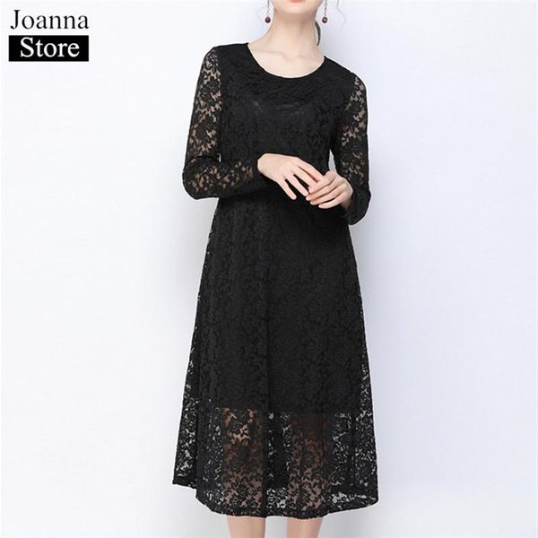 casual dresses spring lace long dress women o-neck sleeve hollow out a-line vintage elegant black slim plus size loose clothes, Black;gray
casual dresses spring lace long dress women o-neck sleeve hollow out a-line vintage elegant black slim plus size loose clothes, Black;gray
