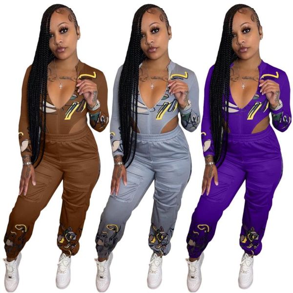 women's two piece pants zipper front hole cut out waist bodycon bodysuit cartoon printed set casual sweat suit matching sets clothing, White
women's two piece pants zipper front hole cut out waist bodycon bodysuit cartoon printed set casual sweat suit matching sets clothing, White
