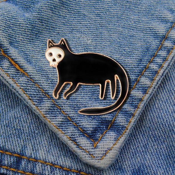cartoon animal alloy brooches black cat wearing a skull mask shape enamel lapel pins gold silver plated badges for girls denim shirt gift ba, Gray
cartoon animal alloy brooches black cat wearing a skull mask shape enamel lapel pins gold silver plated badges for girls denim shirt gift ba, Gray