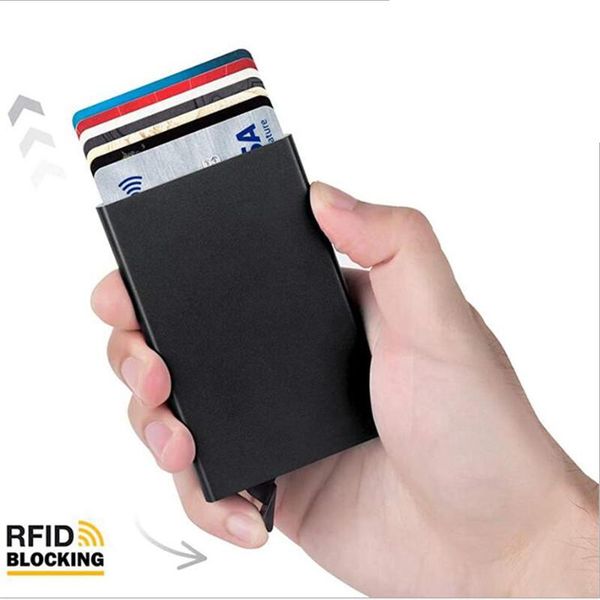 card holders anti-theft id holder porte carte thin aluminium metal wallets pocket case bank women men box, Brown;gray
card holders anti-theft id holder porte carte thin aluminium metal wallets pocket case bank women men box, Brown;gray