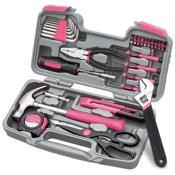 professional hand tool sets original 39 piece general repair set with box storage case, pink
professional hand tool sets original 39 piece general repair set with box storage case, pink
